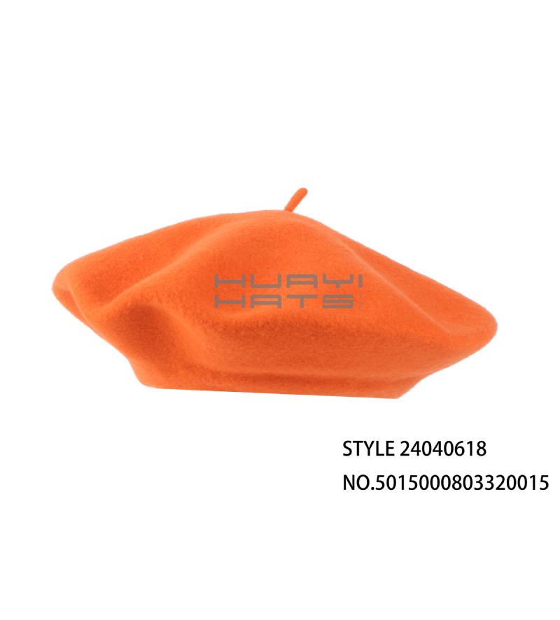Custom Fashion Orange Wool Beret