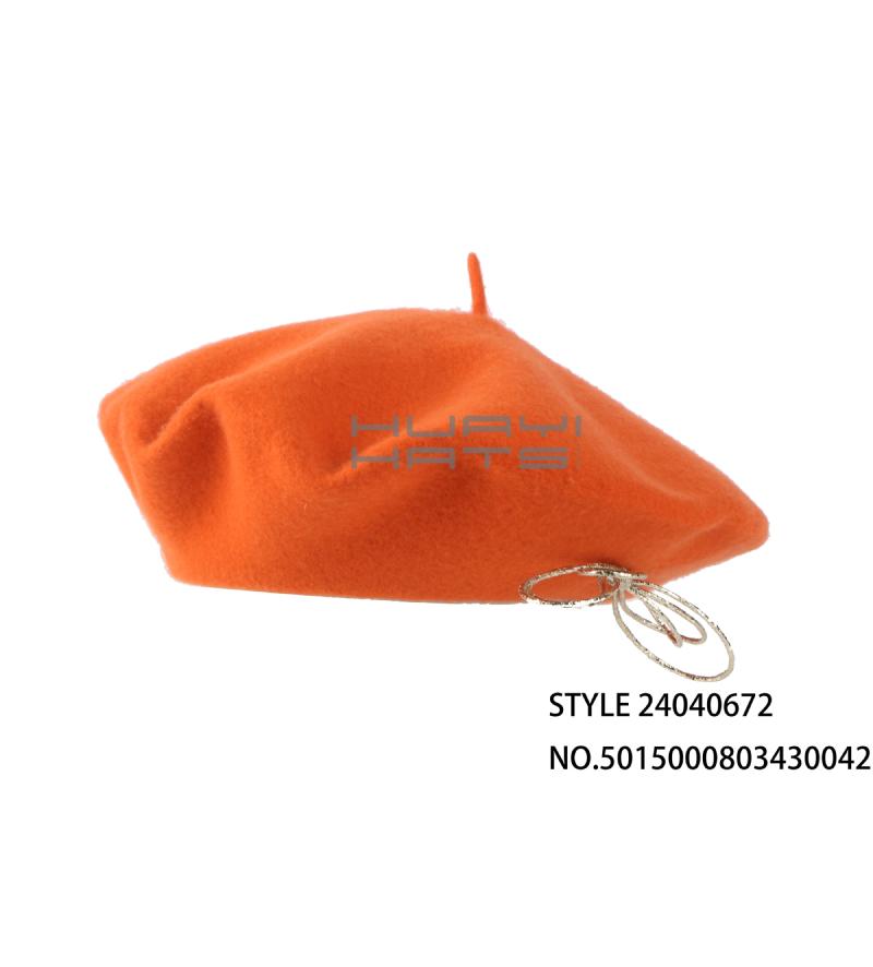 Custom fashion women's beret with decorative band