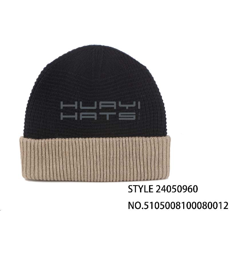 Fashion Two-Color Cuffed Beanie Hat