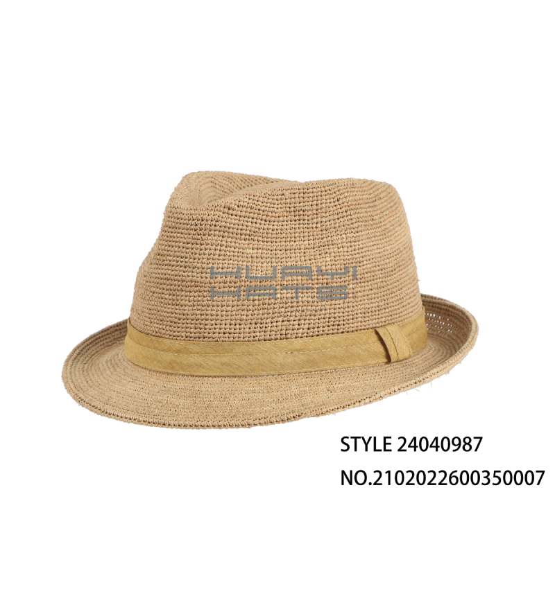 Custom Men's Raffia Trilby Hat
