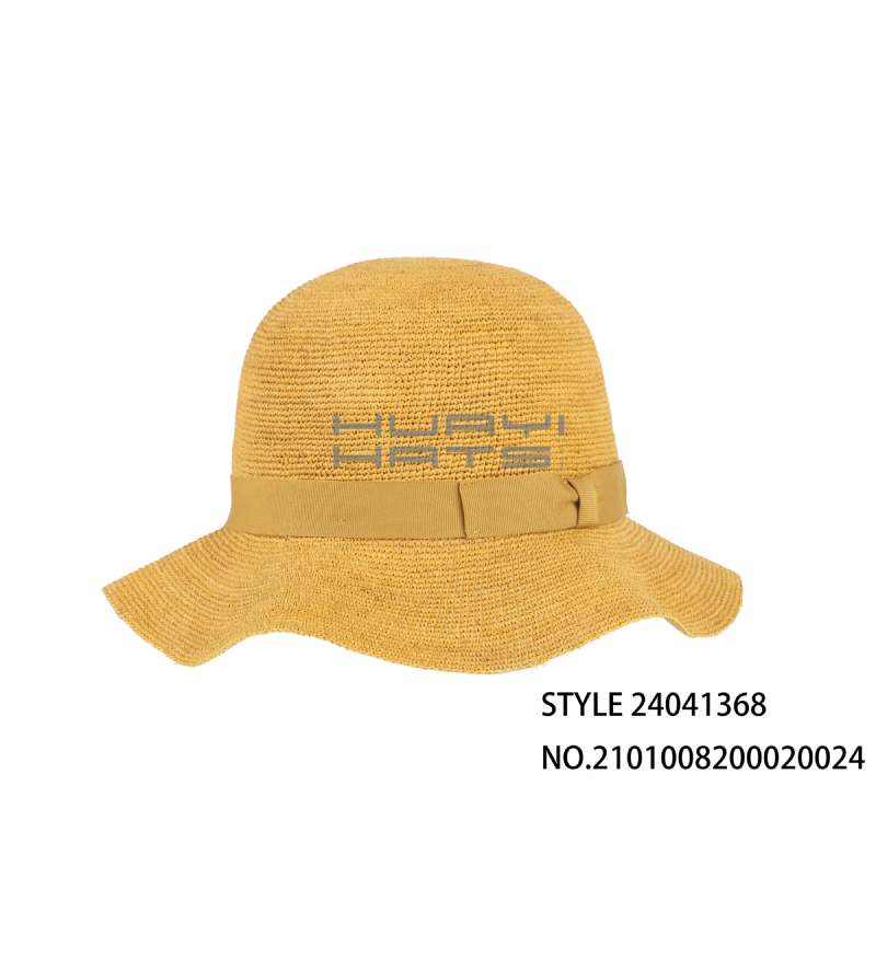 Women Round Top Beach Straw Floppy Hat