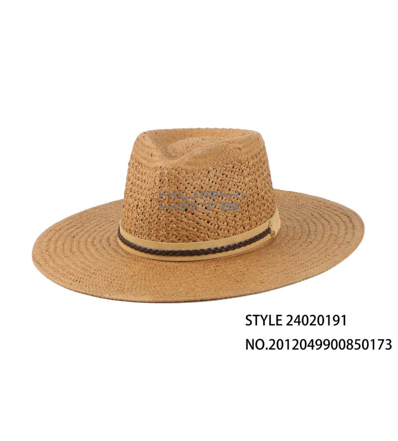 Fashion Men's Wide Brim Straw Fedora Hat