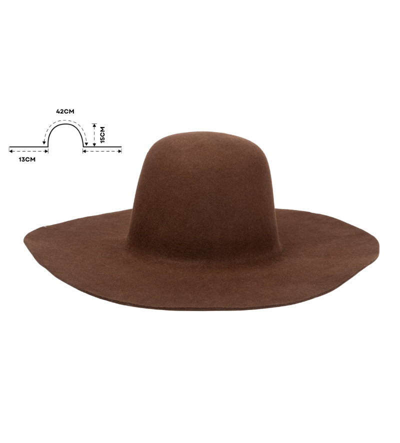 Brown Wide Brim Felt Hat Bodies Wholesale