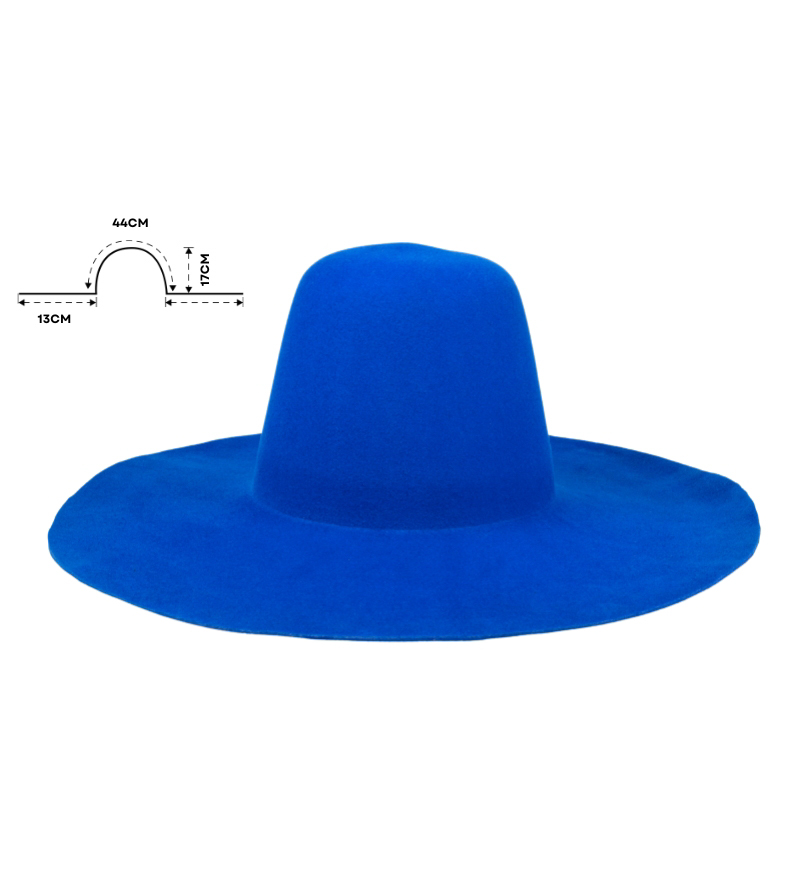 Blue Wide Brim Felt Hat Bodies Wholesale