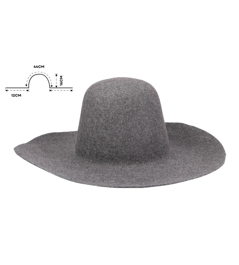 Gray Wide Brim Felt Hat Bodies Wholesale