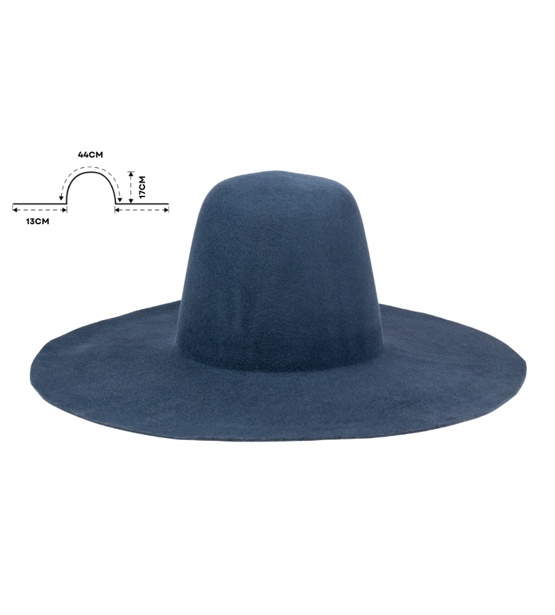 Navy Blue Wide Brim Felt Hat Bodies Wholesale