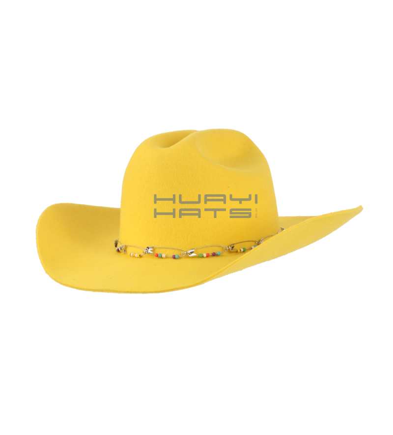 Fashion Yellow Wide Brim Cowboy Hat