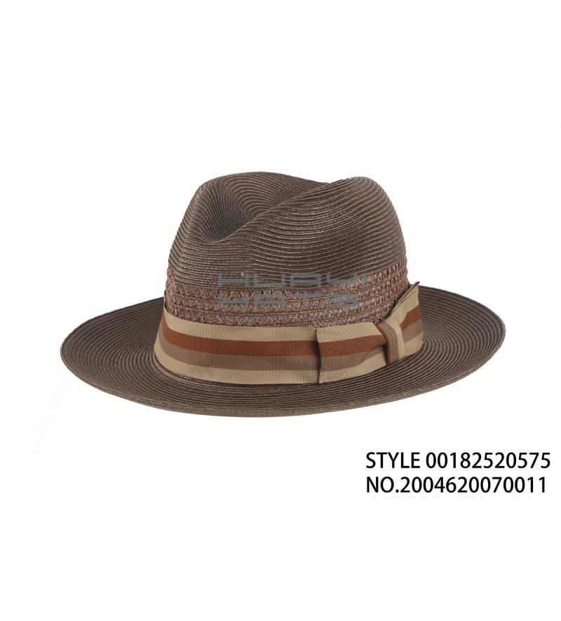 HY Fashion Straw Fedora Hat With Curled Brim