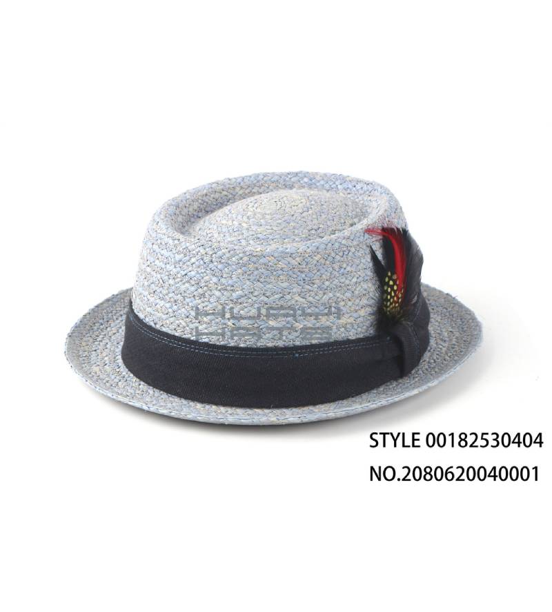 Fashion Gray Raffia Pork Pie Hat