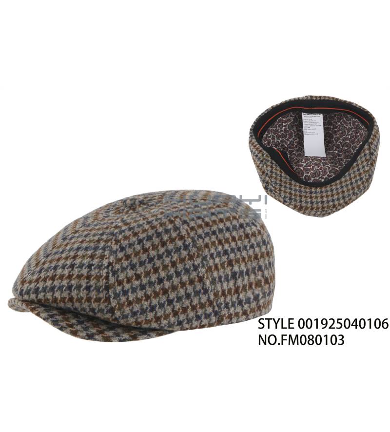 Vintage Plaid Stylish Flat Newsboy Cap