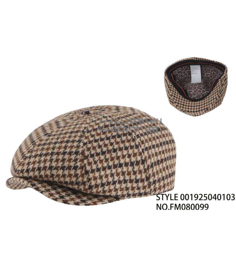 Autumn And Winter Houndstooth Newsboy Cap
