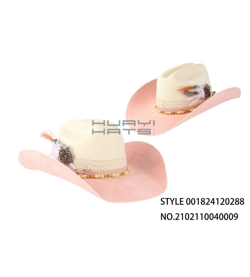 Western Wool Felt Cowgirl Hat