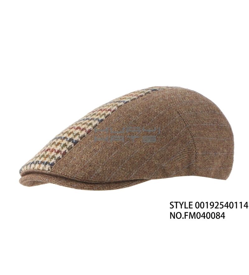 Fashion Color-blocked Tweed Cap