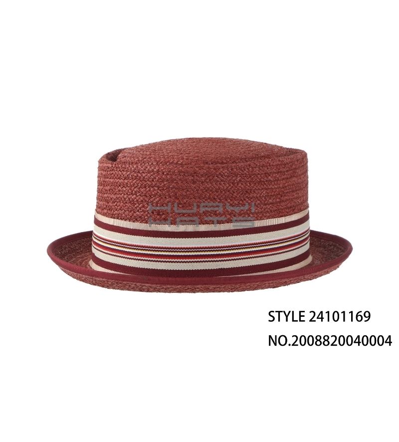Fashion Raffia Pork Pie Hat