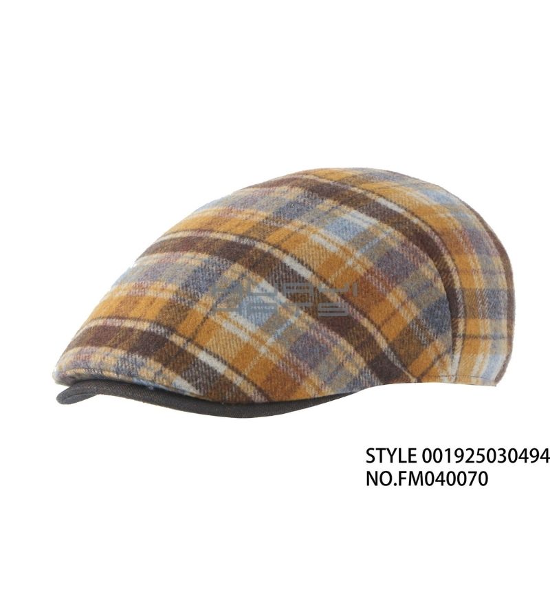 Plaid Wool Ivy Flat Cap