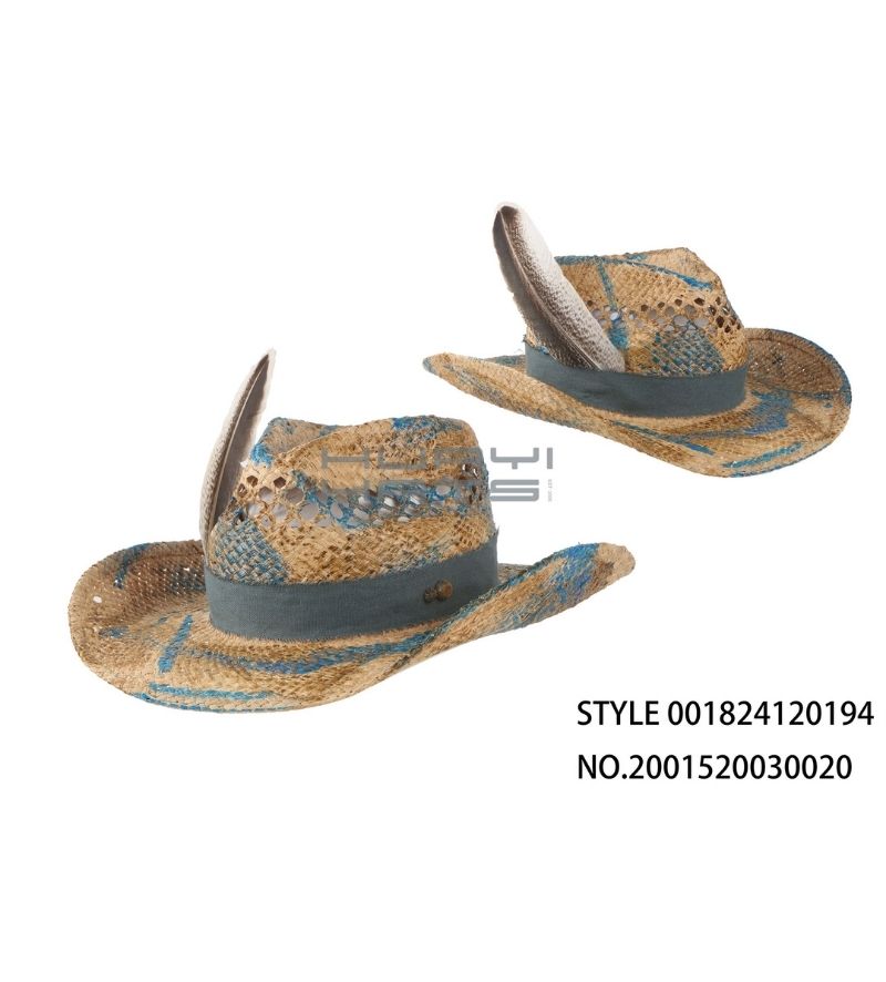 Vintage Raffia Cowboy Hat