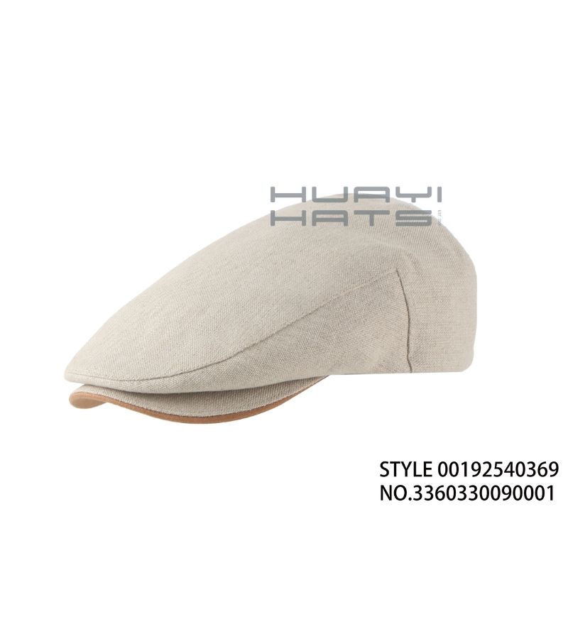 Light Beige Linen Ivy Flat cap