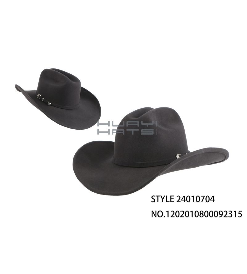 Fashion Black Wool Felt Cowboy Hat