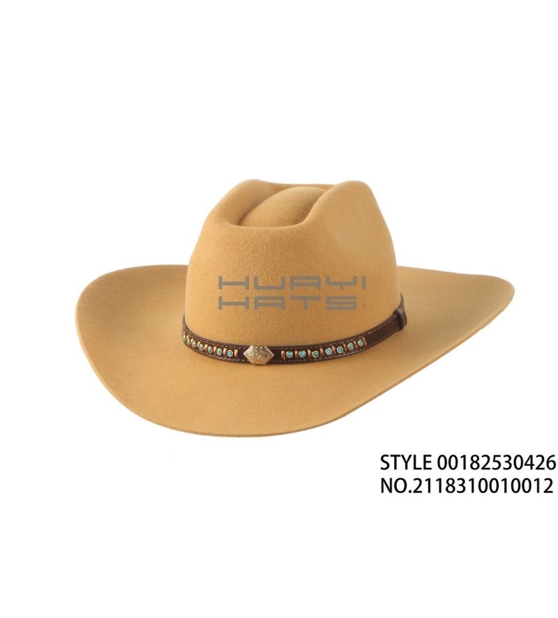 Camel-colored Wool Felt Cowboy Hat