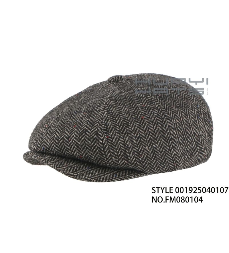 Vintage Herringbone Newsboy Flat Caps