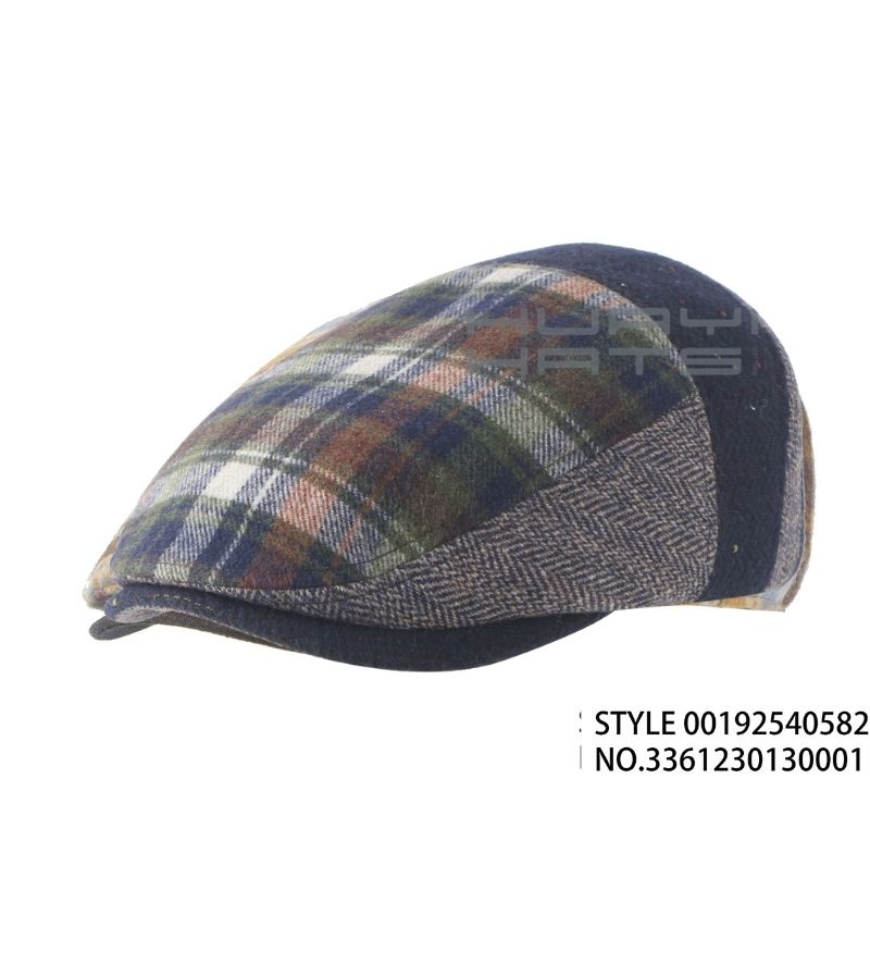 Colorblock Check Ivy Flat Cap