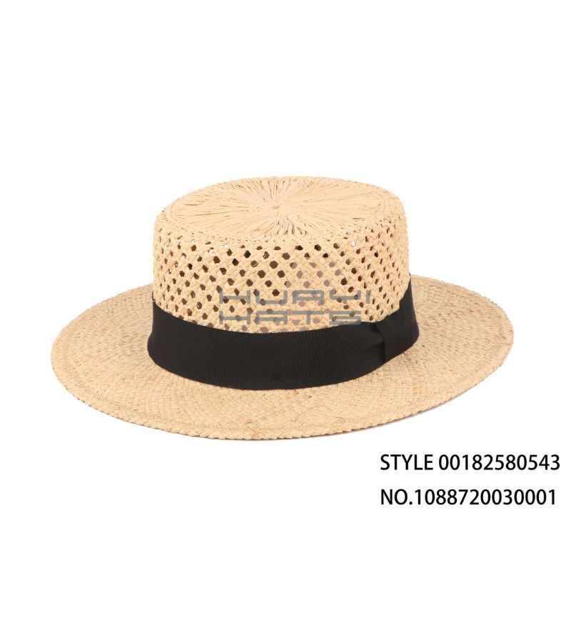 Fashionable Hollow Straw Boater Hat