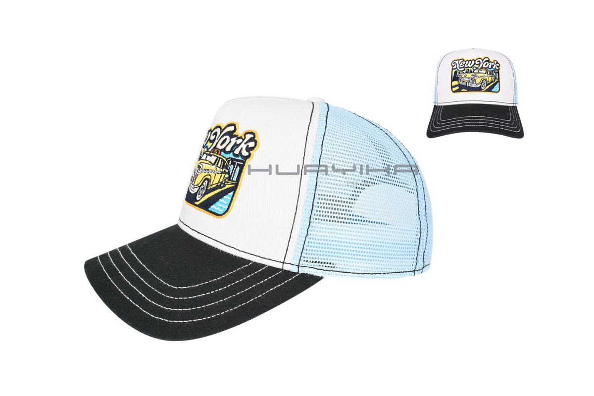 Contrast Embroidered Patch Trucker Cap