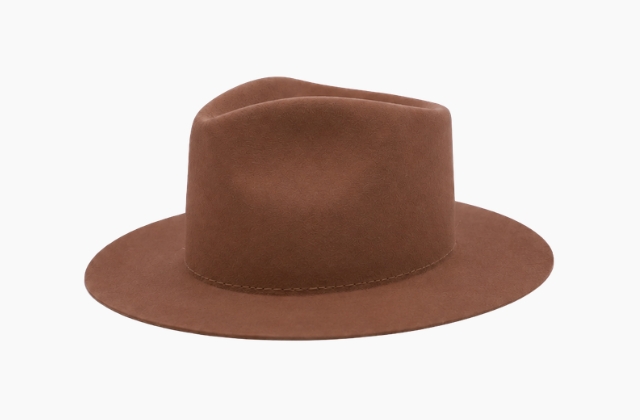 2.5 inch brim felt hat