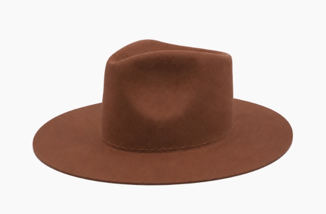 3.5 inch brim felt hat