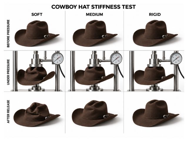 Felt hat stiffness and hardness tester