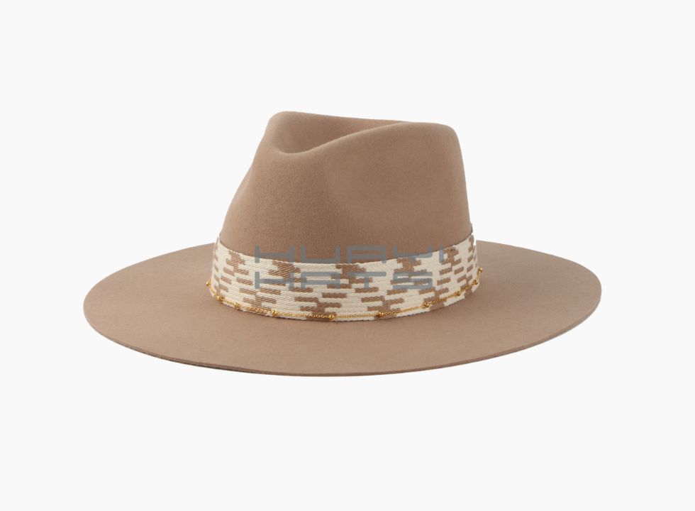 Fashion felt hat with decorative trim