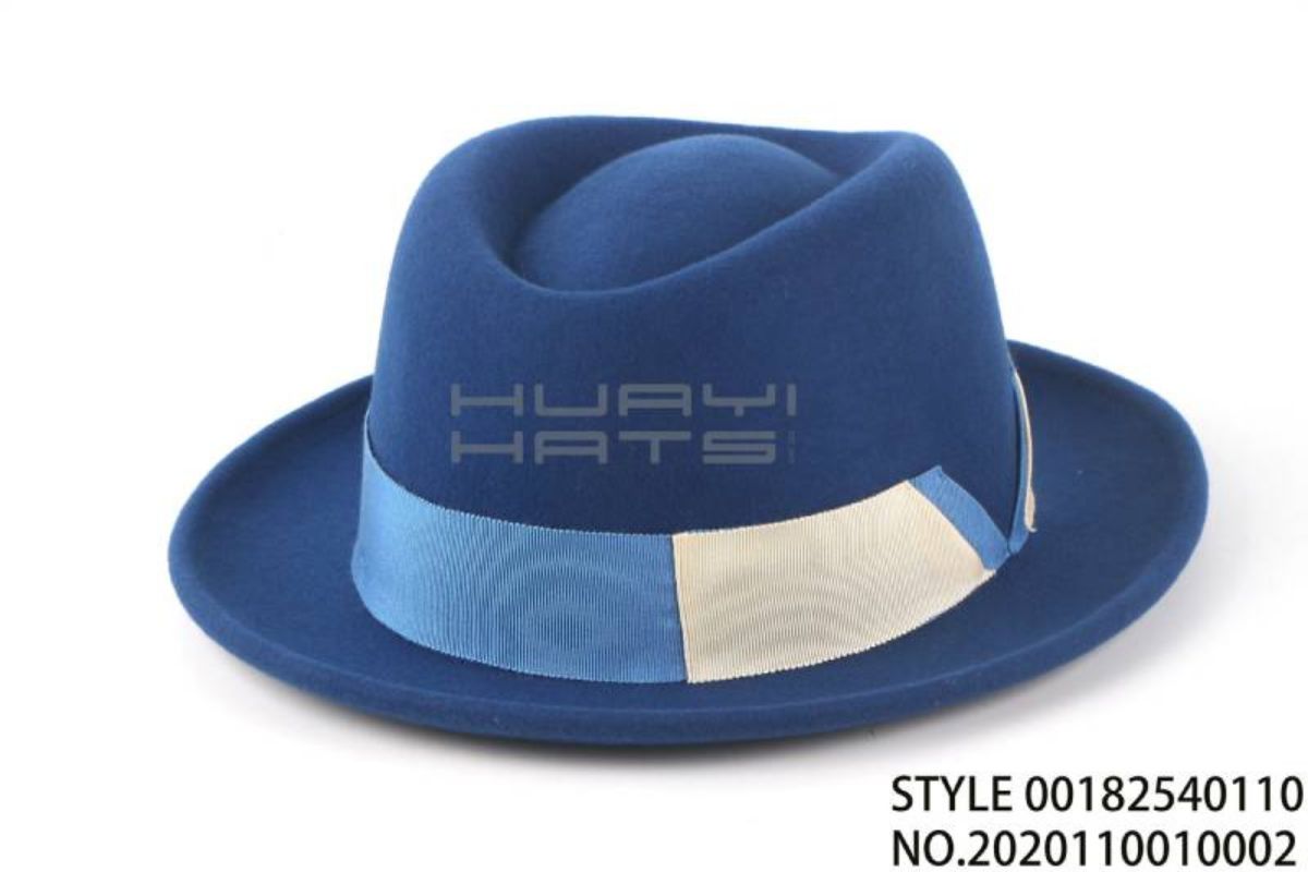 Blue Contrast-Band Fedora