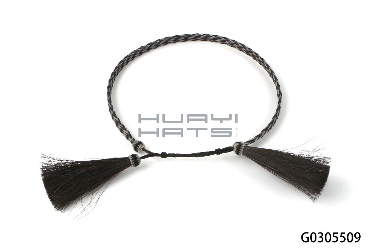 Black Braided Tassel Hat Band