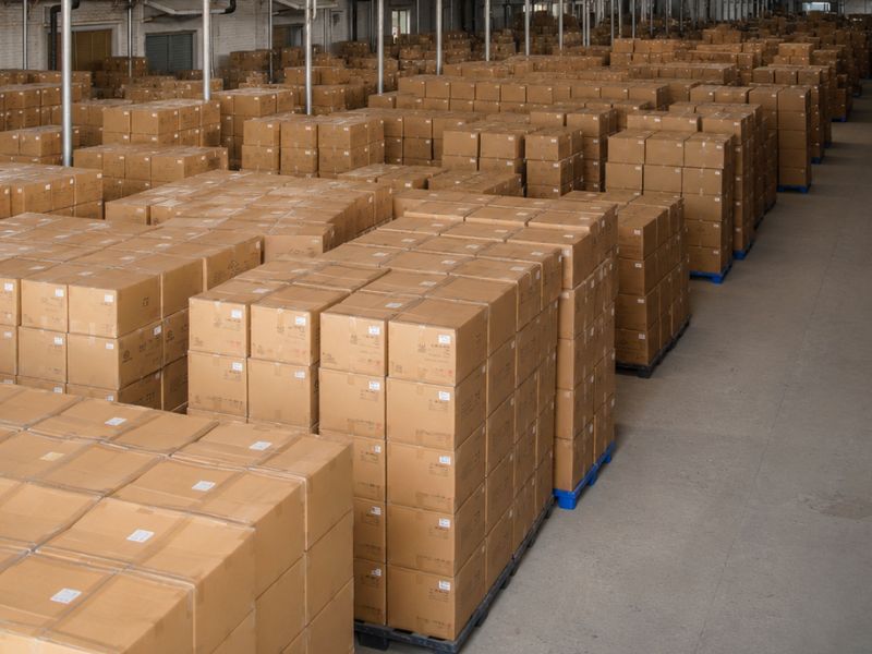 Packed custom hat orders prepared for delivery