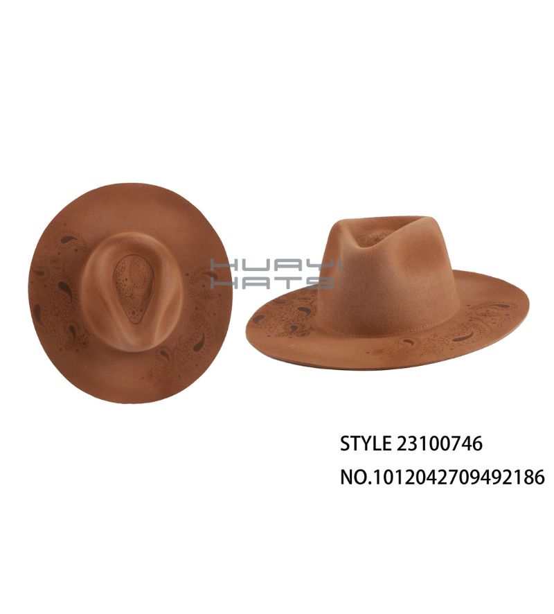 embossed western felt hat