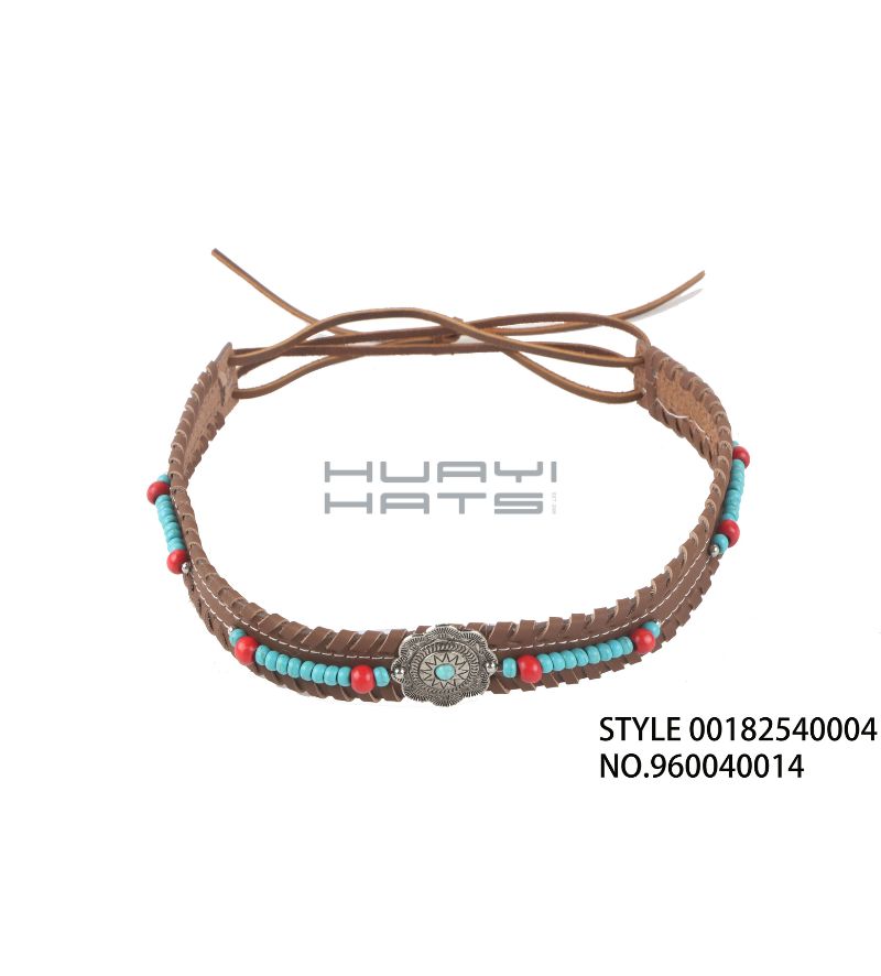 Custom Turquoise Beaded Western Hat Band