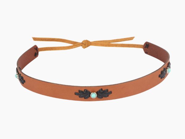 Genuine leather straw hatband